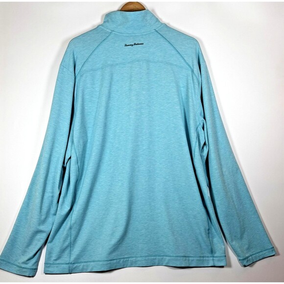 Tommy Bahama Pullover Mens XL Blue Island Zone Half Zip Performance Sweater Top - Picture 5 of 16